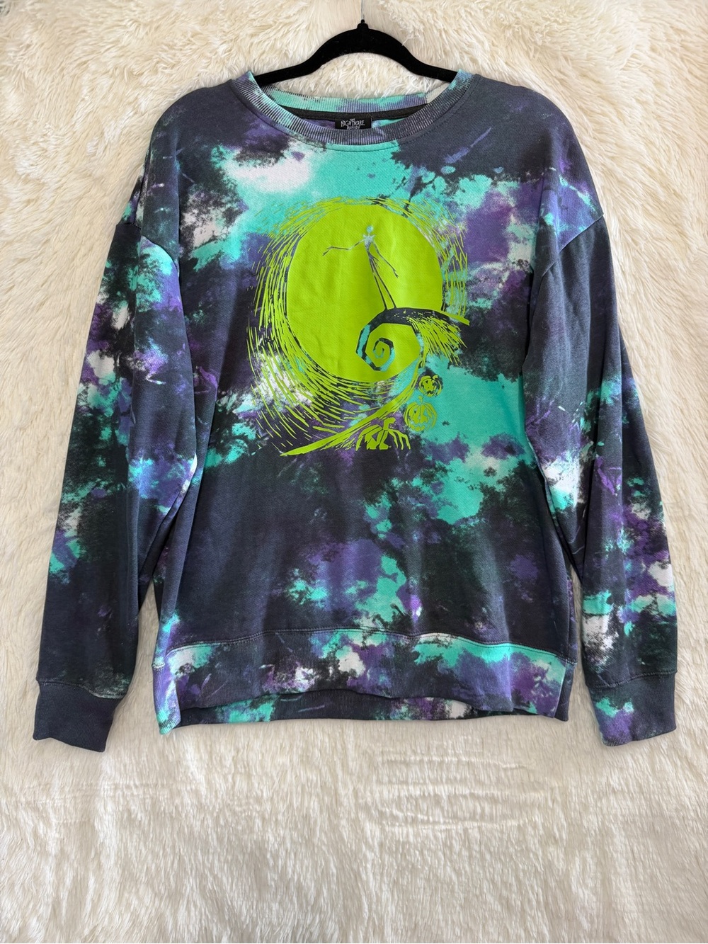 Disney Tim Burtons The Nightmare Before Christmas Sweatshirt M Tie-Dye Unisex